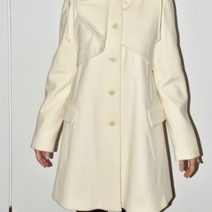 Morgan Le Fay Ivory Wool Coat with Hood